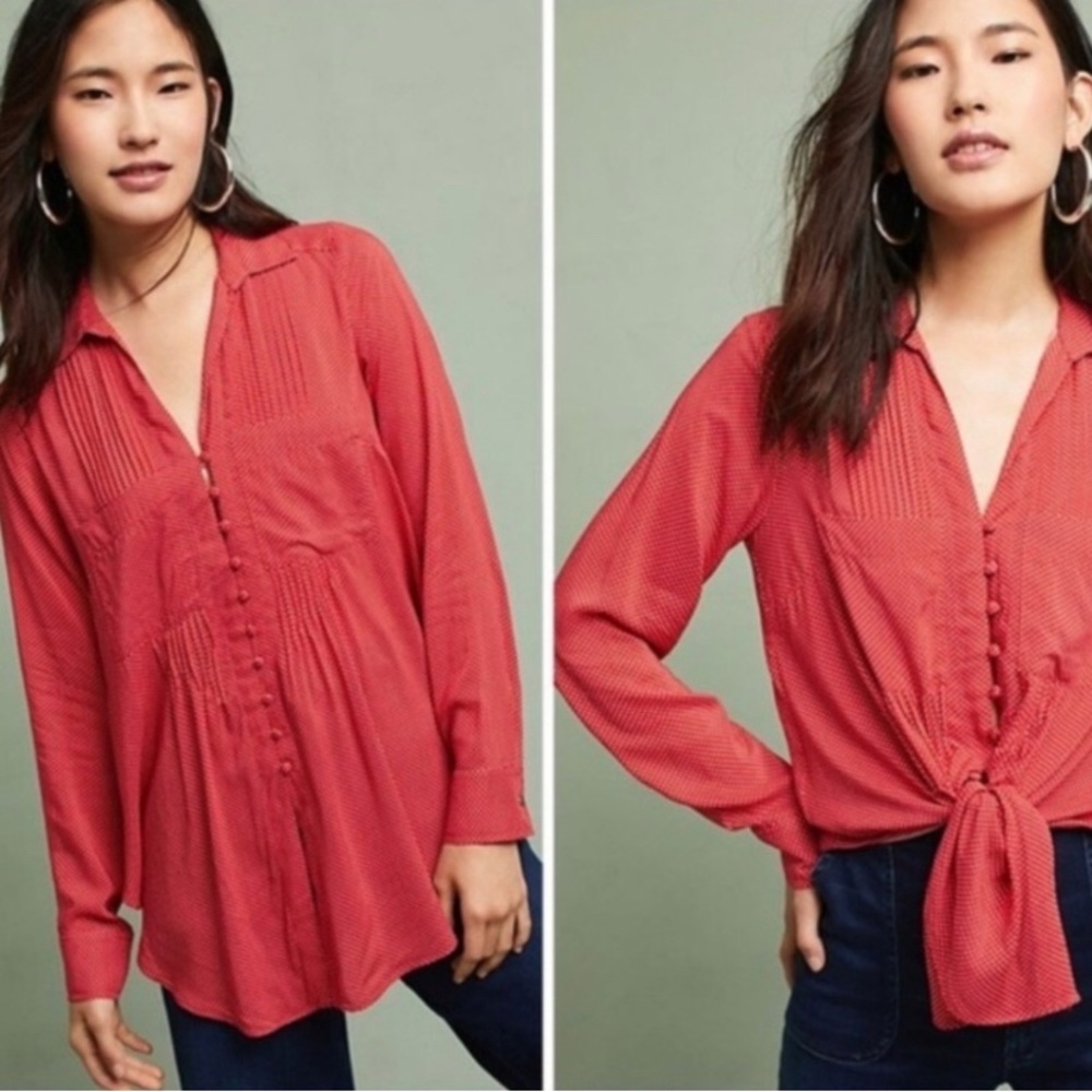 Maeve | Matilda Red & White Polka Dot Tunic Blouse